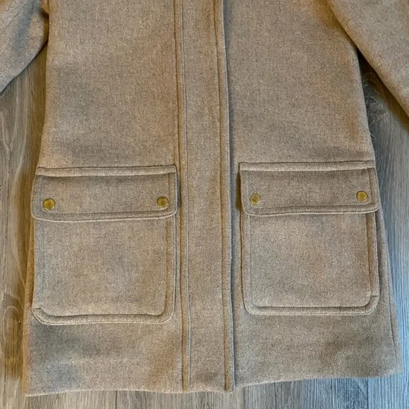 J. Crew Vail Parka Wool Blend Coat in Heather Tan Size 00 - Picture 6 of 16